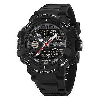 Herrenuhr, wasserdicht, digital, Sportuhr, Militäruhr, Digitaluhr für Herren, Alarm, Hintergrundbeleuchtung, klassisches Modell mit großem Zifferblatt