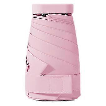 Compact Travel Umbrella Windproof Waterproof UV Protection Small Folding Umbrella for Purse Pink