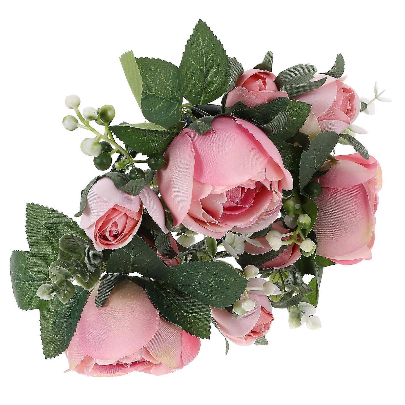 Wedding Decorations for Ceremony Artificial Rose Candle Ring 5Pcs
