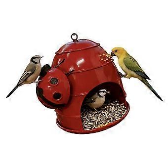 Elegante silberne Vogelfutterschale aus dickem Eisen für lange Haltbarkeit, gelb
