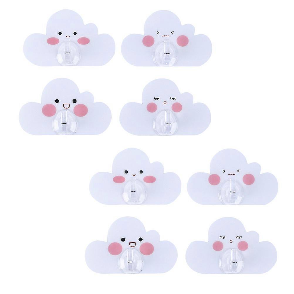 Sticky Wall Hooks Cloud Shape Hangers for Home 8Pcs Set