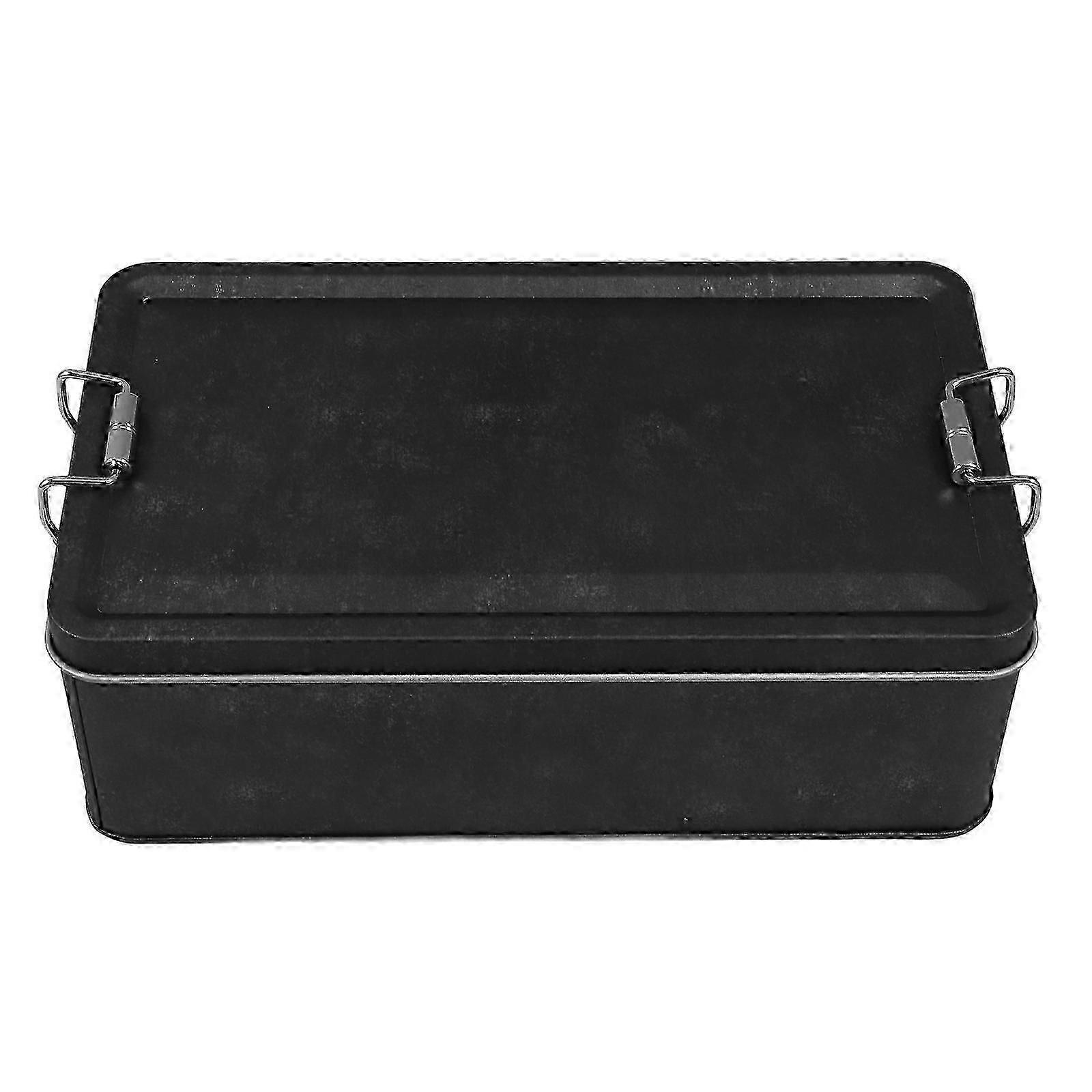 Rectangular Metal Tin Box Container for Kitchen Storage Use 4Pcs Black Tins