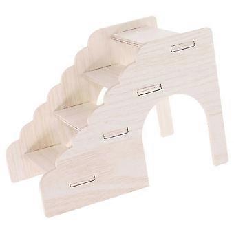 Hamster-Kletterleiter aus Holz, 3-teilig, beige, für Käfige