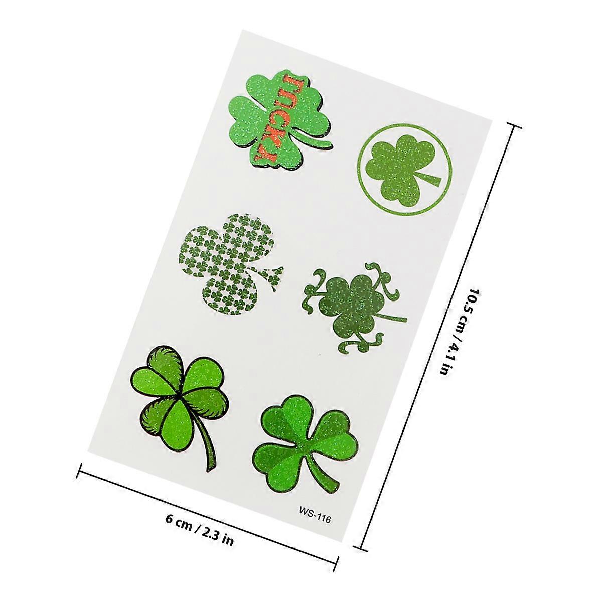 Temporary Stickers Clover Patterns for Decoration 10 Sheets Pack