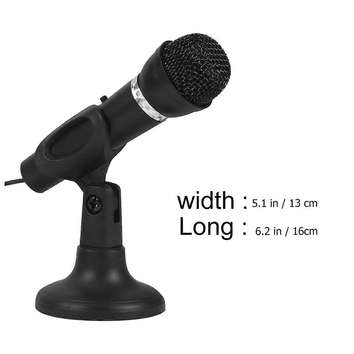Capacitor Microphone Computer Recording Microphone Wired Computer Microphones (Black)