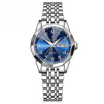 Fashion Ladies Watch Waterproof Luminous Date Week Watch for Woman Stainless Steel Women's Quartz Watches 26-27