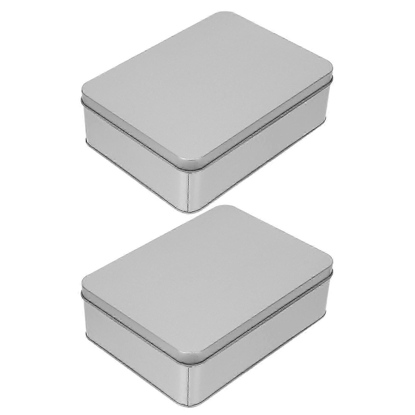 Silver Letter Storage Iron Boxes for 2Pcs Large Rectangular Containers