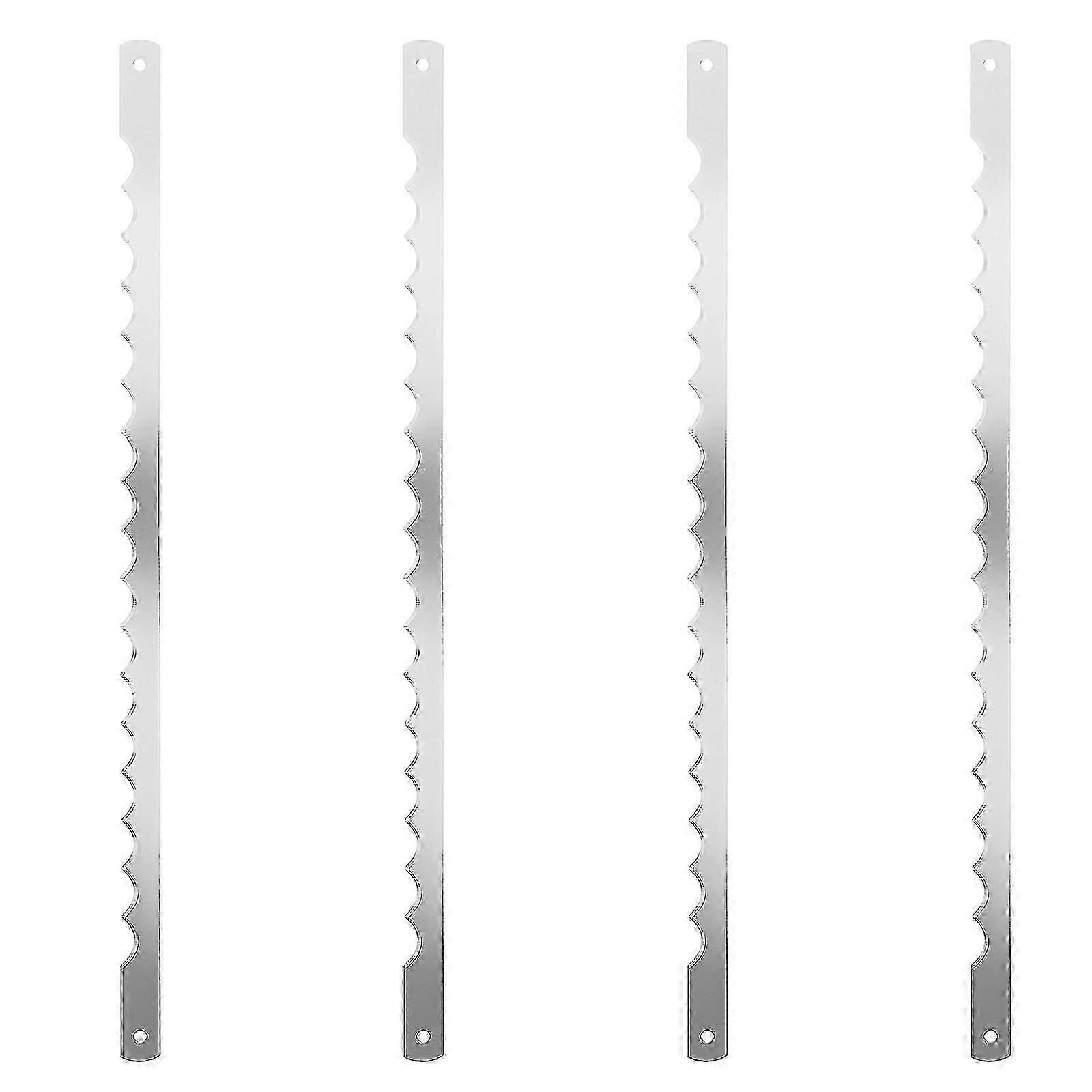 4-Pack Serrated Stainless Steel Bread Cutter Blades, Reusable for Breadmaker & Toast Machine, Compatible with Standard Bread Slicers