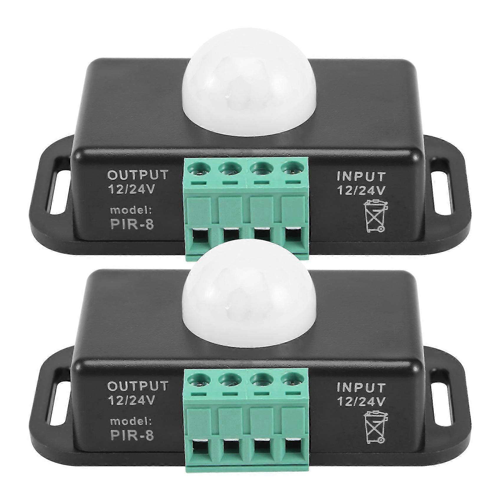 Motion Sensor Switch, 12V 24V PIR Sensor LED for Flexible LED Strips Light, 2 Pack