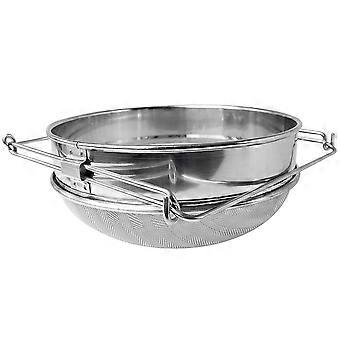 Slitstarkt rostfritt stål Double Sieve Honey Strainer Filters Biodlingsverktyg Qinhai