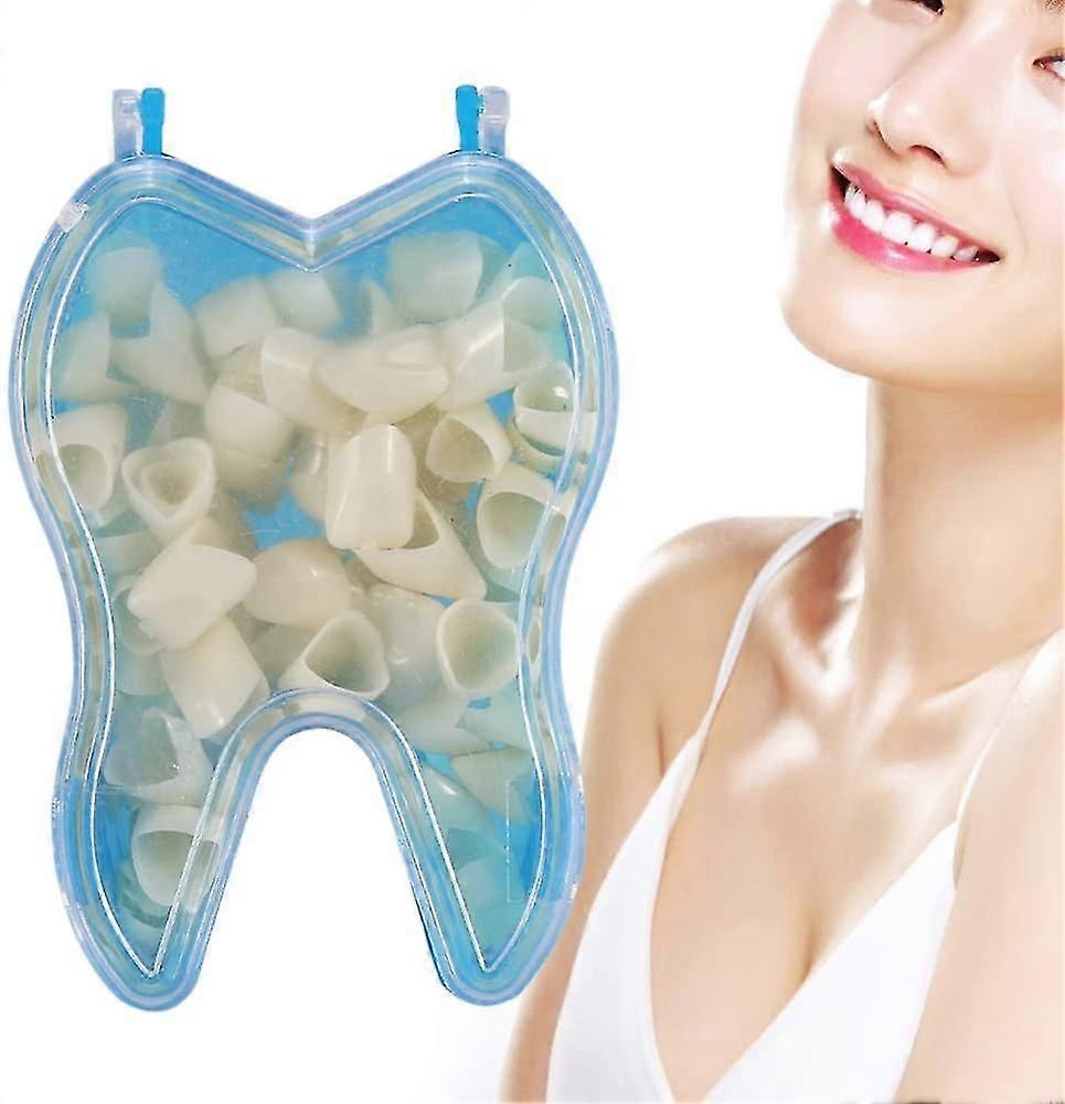 50 crowns, 2 different temporary resistant crowns (front + back)