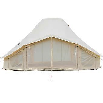 Canvas Bell-tält, 4 säsonger 5,5 x 3,2 x 3,2 m jurttält, andningsbart material i poly-bomull, rymmer upp till 12 personer