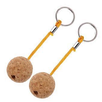 Floating Ball Keyring Wooden Ball Keychain for Boating 2Pcs Durable Design