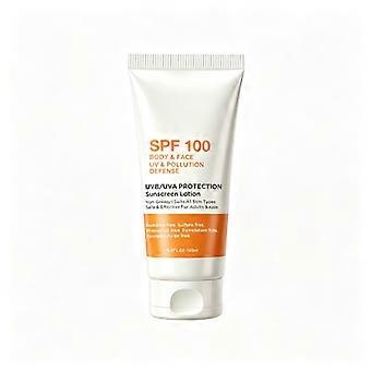 SPF100 Lightweight Oil Free Sun Protection Cream, Fast Absorb Smooth Non Sticky Finish, Multi Purpose Face Body Outdoor Sunscreen Lotion 150ML