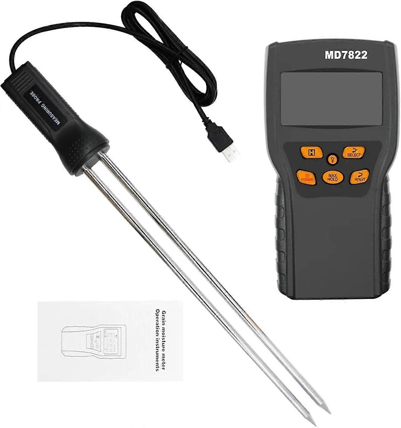 Soil Tester, Digital Grain Moisture Meter Highly Sensitive Probe