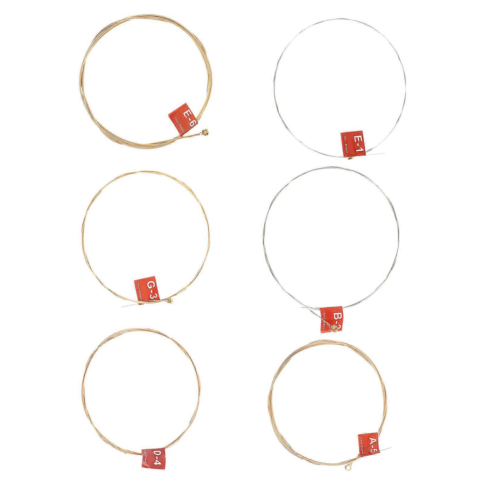 6Pcs Practical Folk Guitar Strings Guitar Accessories for Replacement Strings