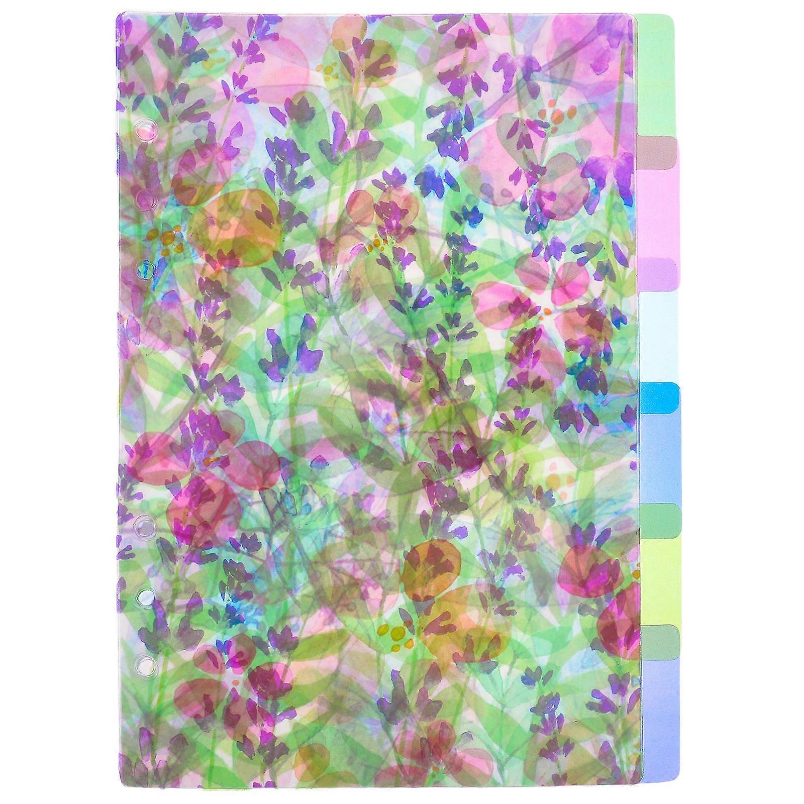 12stk fanedelere A5 bindemiddelindeksdelere blomstermønster bindemiddelindeks sideindeksfane ringbinddelere