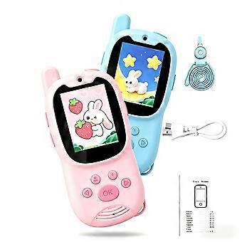 Kids Walkie Talkies 2 Pack, Long Distance Clear Sound, Built-in Flashlight, Rechargeable Portable Toy Set for Boys and Girls, Ages 3 and Up