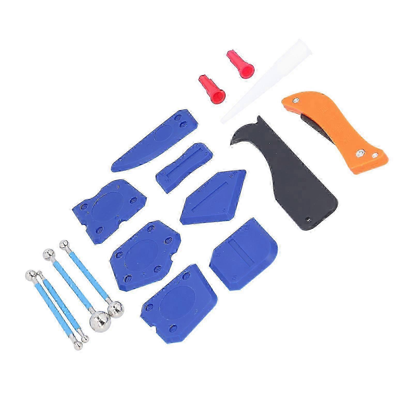 Grout Caulk Removal Scraper Tool Kit 16Pcs ABS Floor Tile Cleaning Set