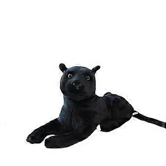 Realistisches, 40 cm großes schwarzes Katzenplüschtier mit Schaumstoffkopf und leuchtenden Augen, weiche, kuschelige Stoffkatze