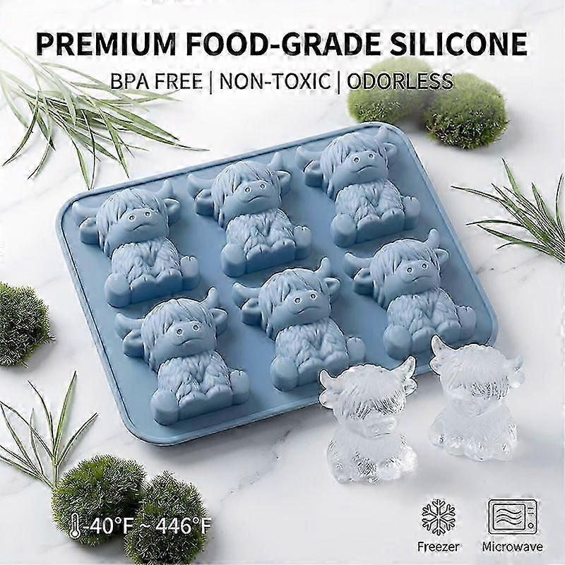 Mini Highland Cow Ice Cube Mold-6 rows