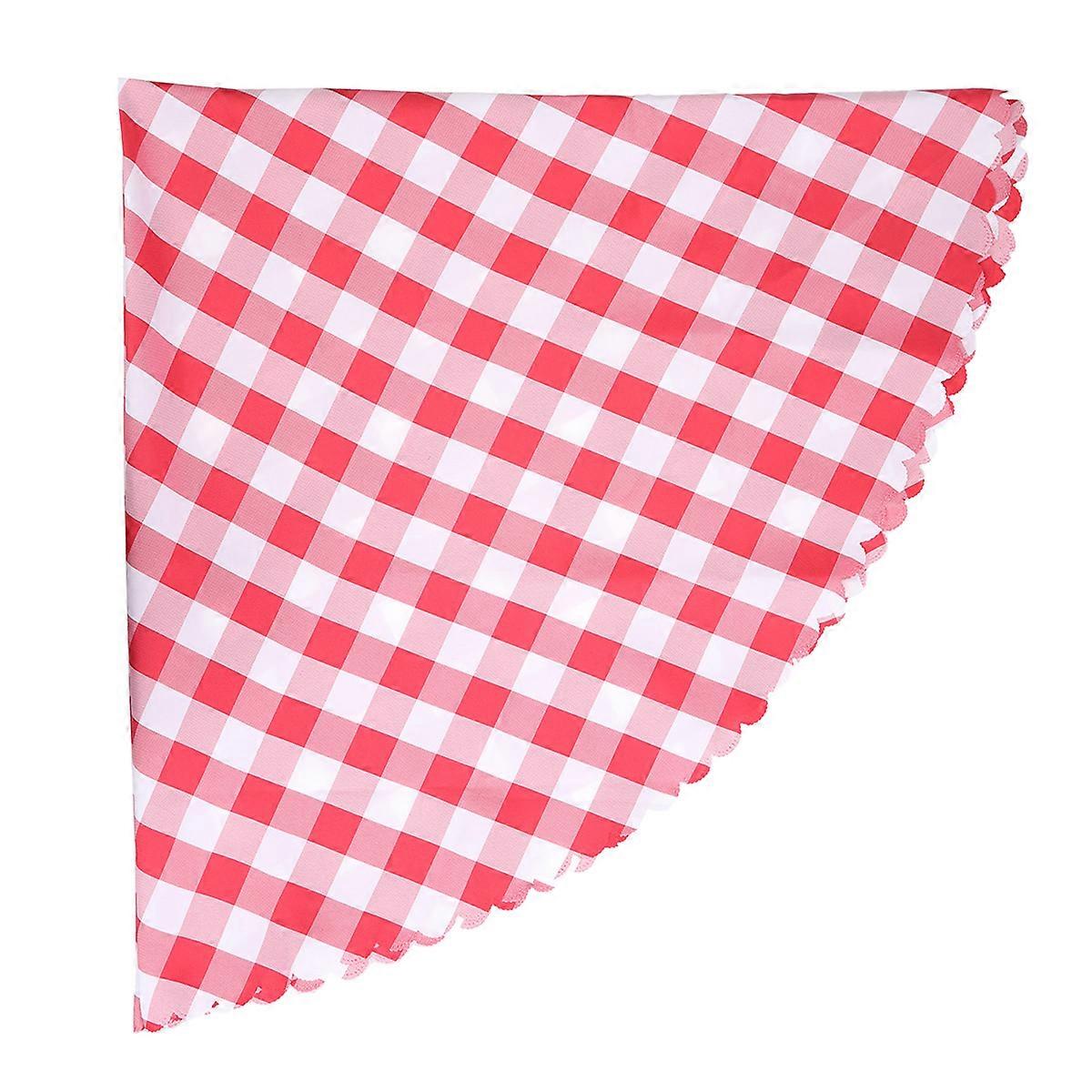 Round Tablecloth Checkered Tablecloth for Table Decoration Polyester Cover