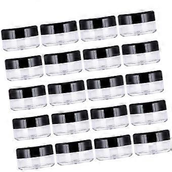 Plastic Lotion Jar Round Pot Jars for Storage 60Pcs Black Cosmetic Storage Set