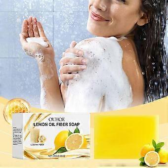 Brightening Lemon Soap with Vitamin C, Lemon Myrtle Oil, Lemon Soap Bar with Organic Shea Butter, Ideal for All Skin Types