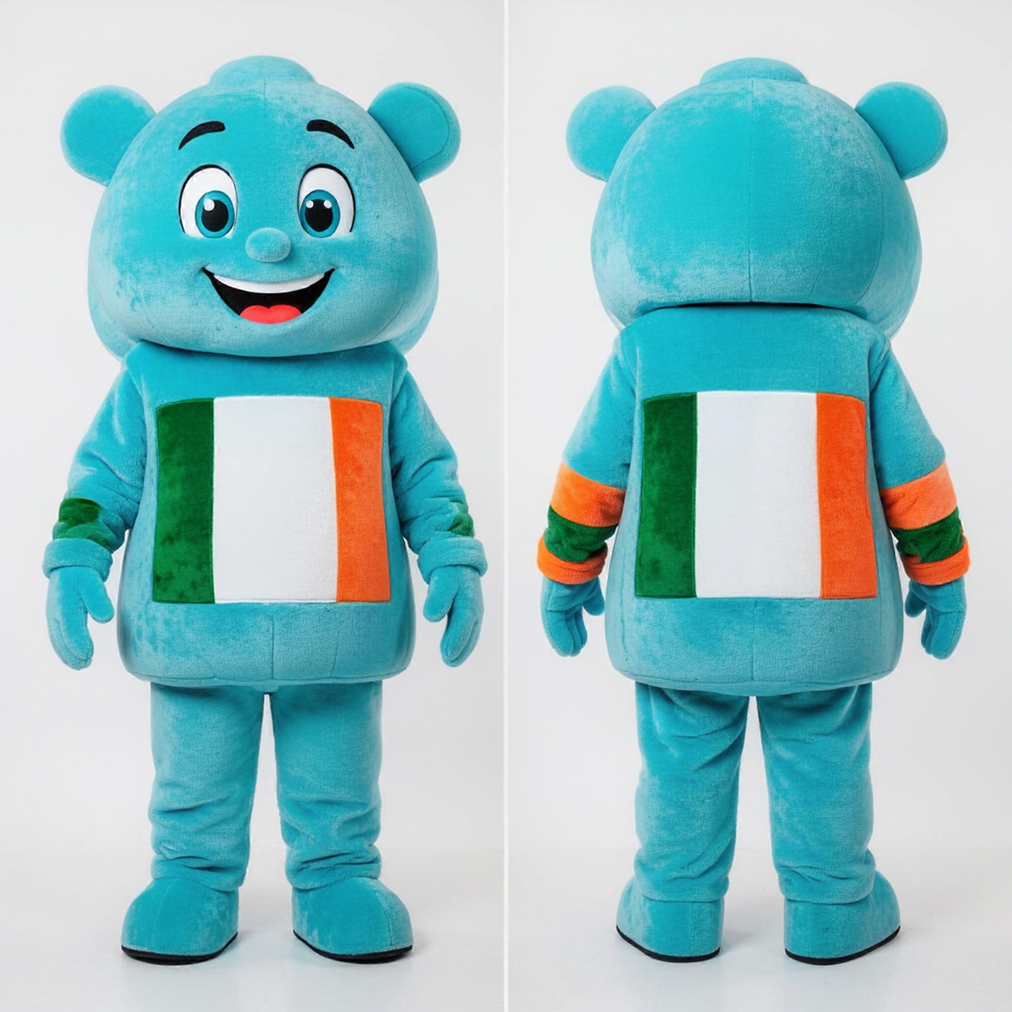 MASTICOT Cyan Vibrant Irish Flag Mascot
