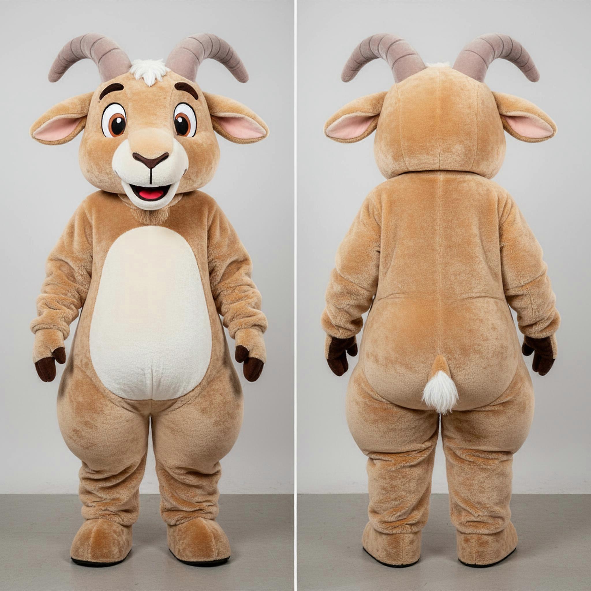 MASTICOT Tan Velvety Boer Goat Mascot