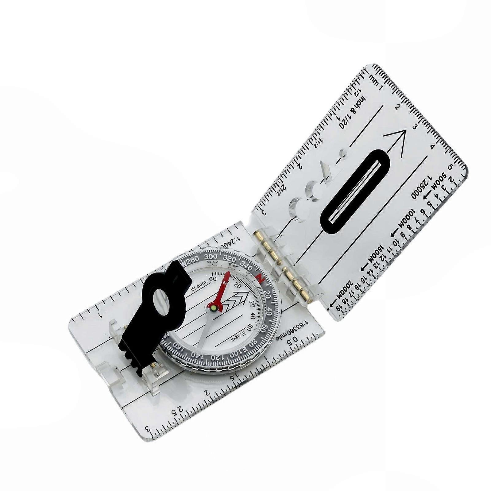 Outdoor Map Navigation Lightweight Plastic Transparent Ruler Mapping Compass Tool Accessory
