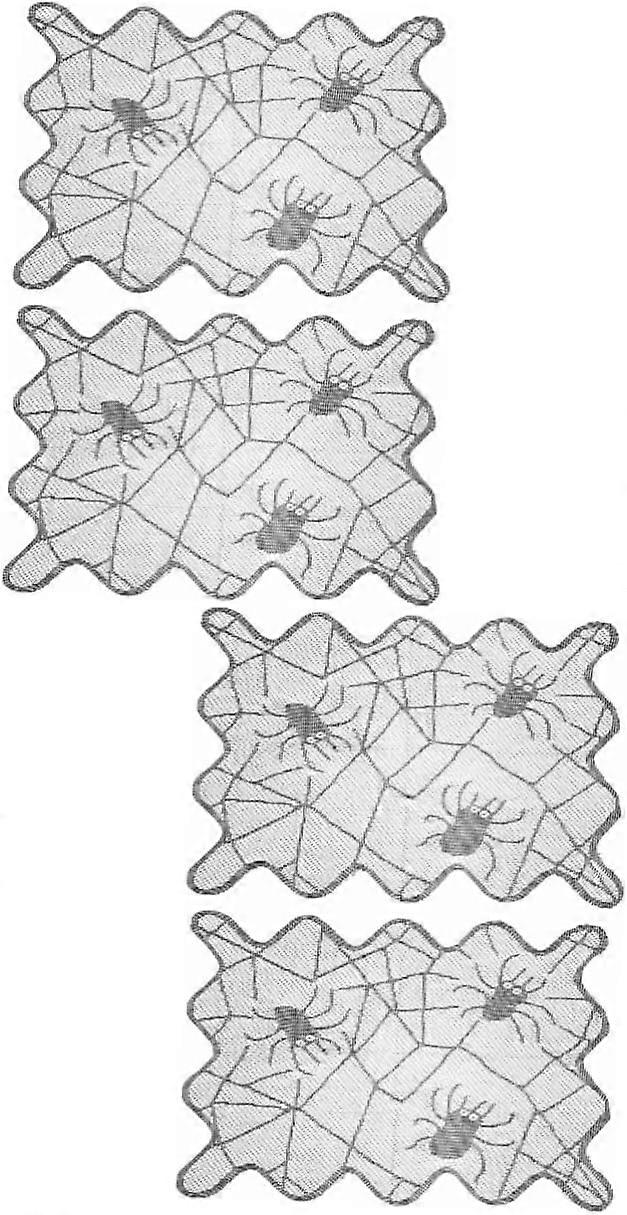 4-Piece Spiderweb Table Mats, Spiderweb Placemats, Ghost Placemats, Ha