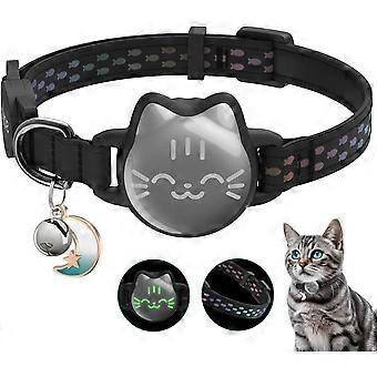 Cat Collar, Reflective Breakaway Collar, Hidden Holder with Bell | Compatible with Apple 1st & 2nd Gen, Lightweight Water-Resistant Str