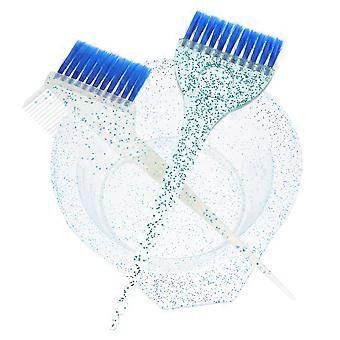 Hair Coloring Brush and Bowl Set for Hair Dye Use 1Set Blue Material