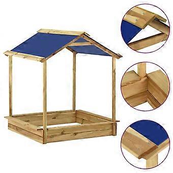 vidaXL Buitenspeelhuis met zandbak 128x120x145 cm grenenhout