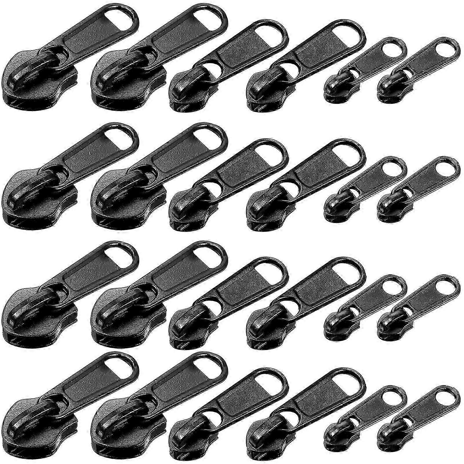 90Pcs Zipper Slider Replacement for Sewing with Metal Pull Sliders