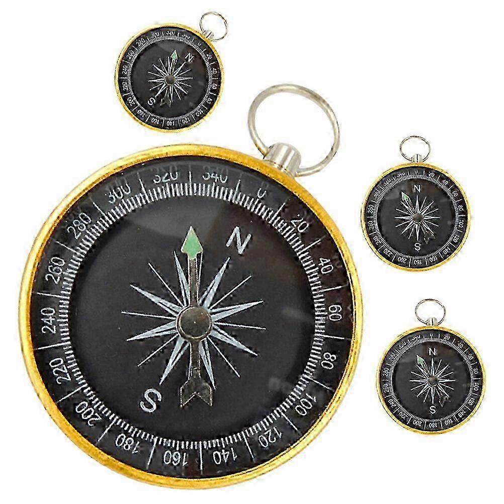 Durable Mini Compass Key Ring 4 Pack