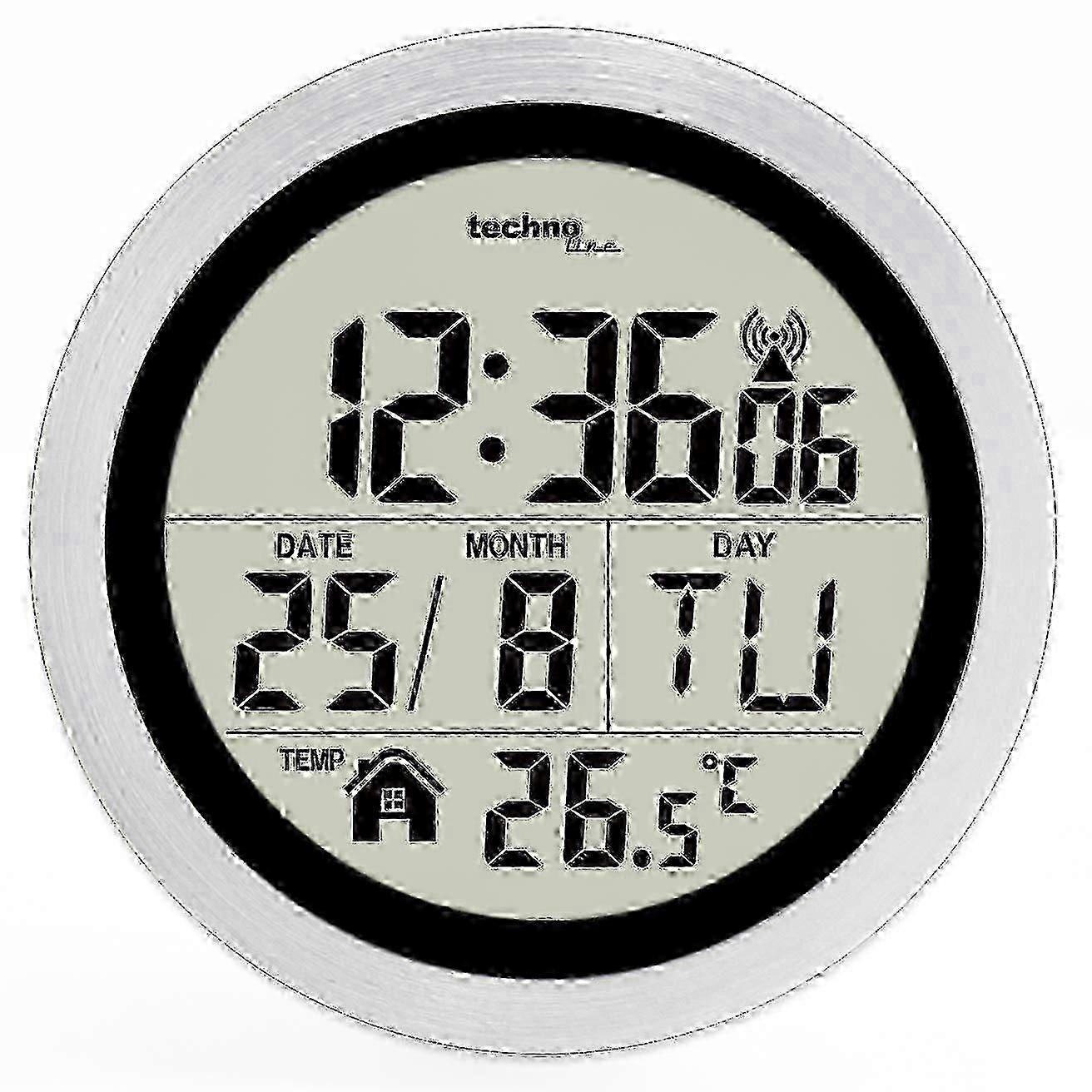 IP4 Waterproof Bathroom Radio Wall Clock Silver