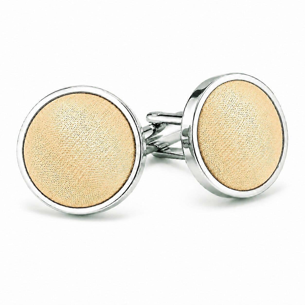 Pale Yellow Plain Satin Cufflinks