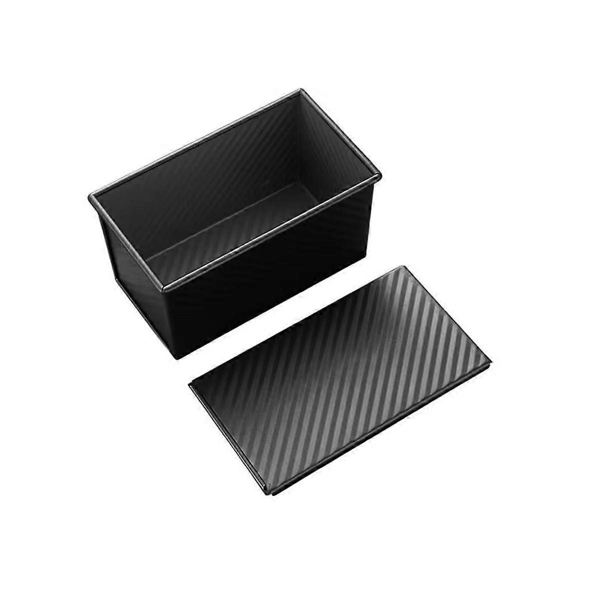 Black rectangular wavy bread box with lid mini rectangular non-stick bread/cake pan 20 x 10 cm