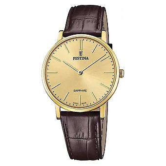 Festina swiss made watch for Analog Quartz Men with Cowhide Bracelet F20016/2