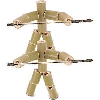 2Pcs Bamboo Puppet Kit for Kids Cognitive Toy Green Bamboo Material