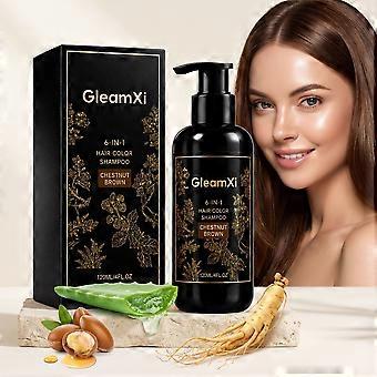 Chestnut Brown Hair Color Shampoo 120ml Moisturizing Wash-In Formula for Hair Coloring