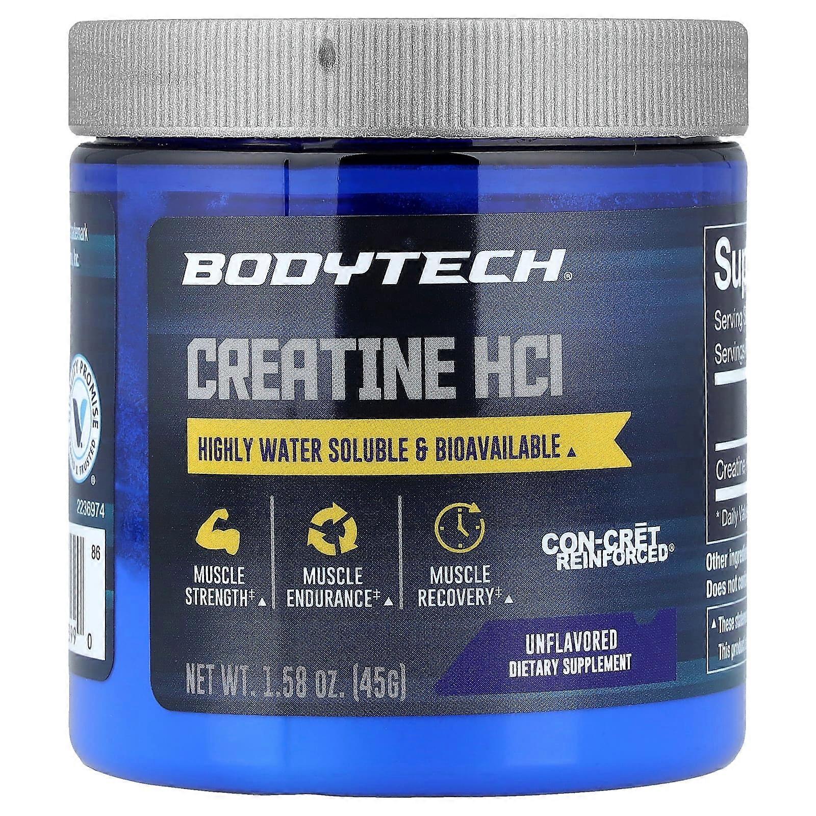 BodyTech, Creatine HCl, Unflavored, 1.58 oz (45 g)
