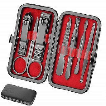 Professional 8 In 1 Manicure & Pedicure Set - Personal Care Nail Clipper Kit, Grooming Accessories for Men, Ideal Fathers Gift