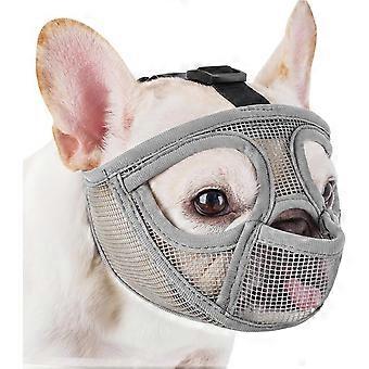 Short Snout Dog Muzzle with Soft Mesh Airflow and Adjustable Fit, Face Cover for French Bulldog and Pug Grooming or Supervised Outings