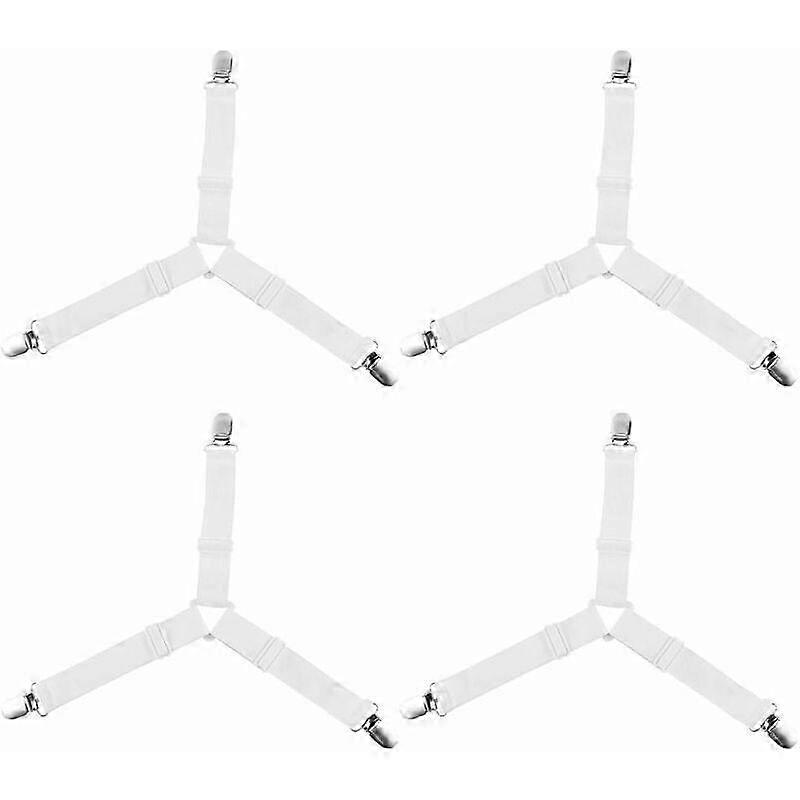 4 Pack Bed Sheet Fasteners, Adjustable Elastic Clips for Secure Blankets