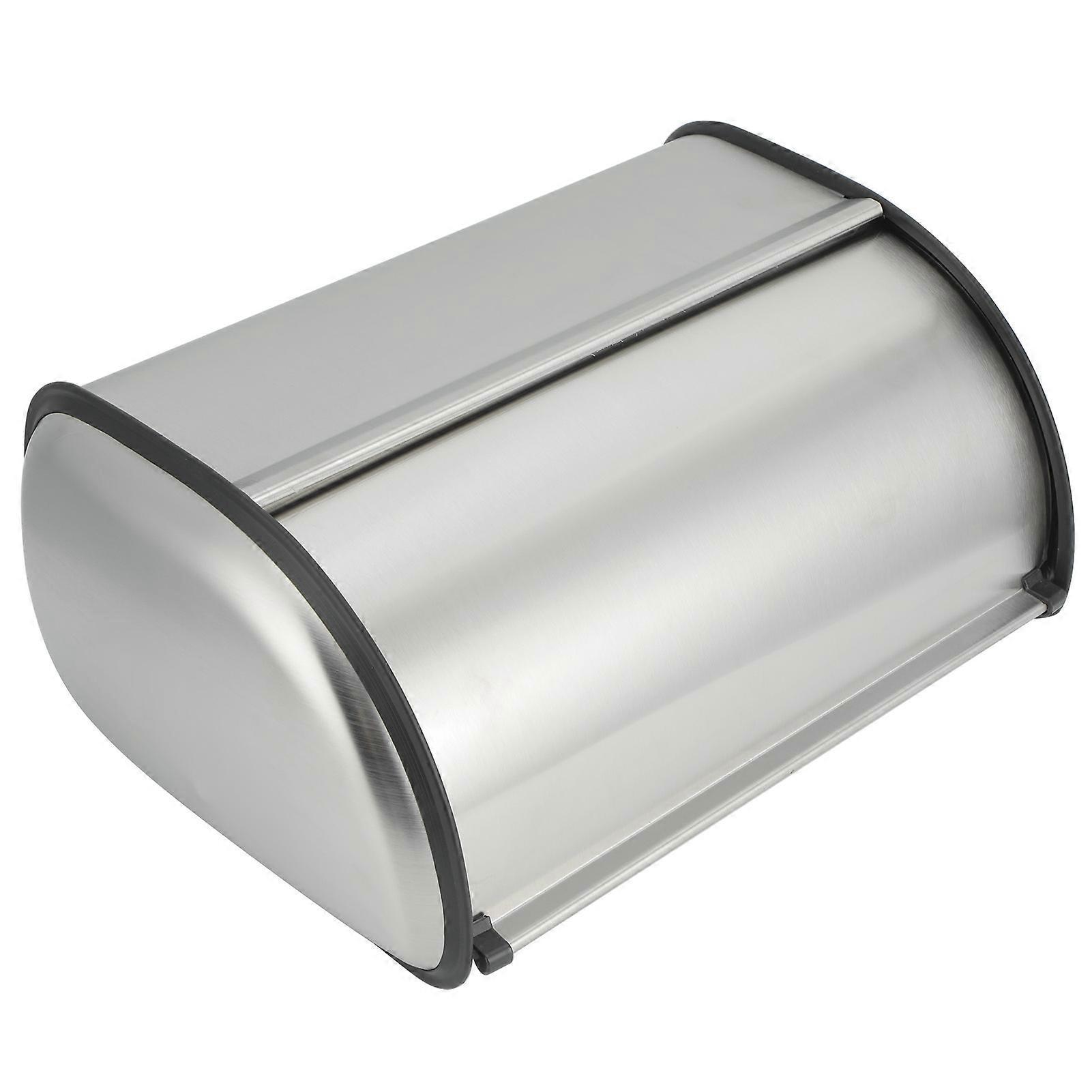 Compact Frosted Stainless Bread Bin