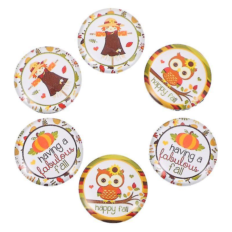 3X3x0.5cm Assorted Color Refrigerator Magnets 6 Pcs Thanksgiving Fridge Patches Household Items Refr