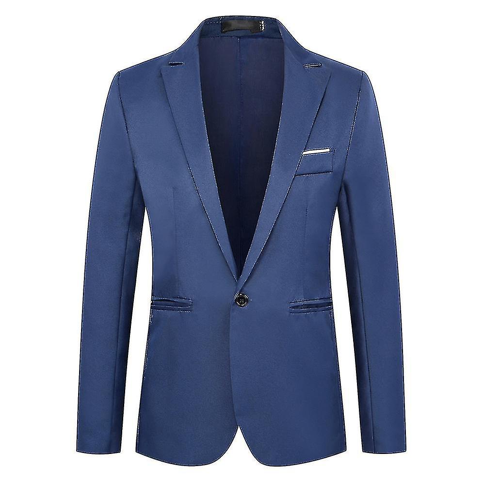 Männer One Button Blazer Kerbenes Revers Formale Party Abend Business Suit Jacke